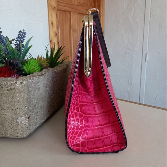 Frances Valentine Jackie Frame Bag, Embossed leather in Pink - Picture 14 of 16